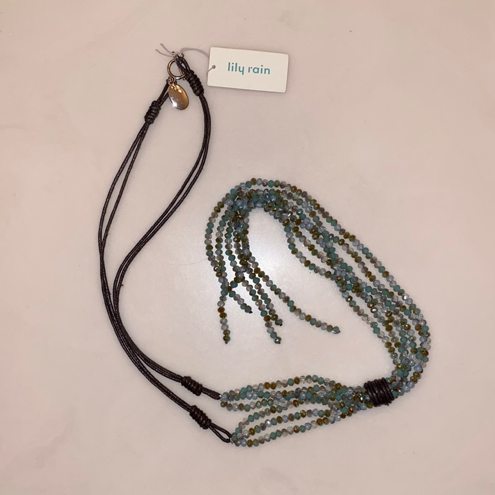 long leather and bead necklace